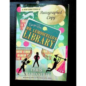 Escape From Mr. Lemoncellos Library By Chris Grabenstein Signed Paperback Editio